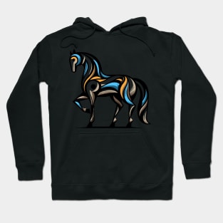 Horse illustration. Illustration of a horse in cubism style Hoodie